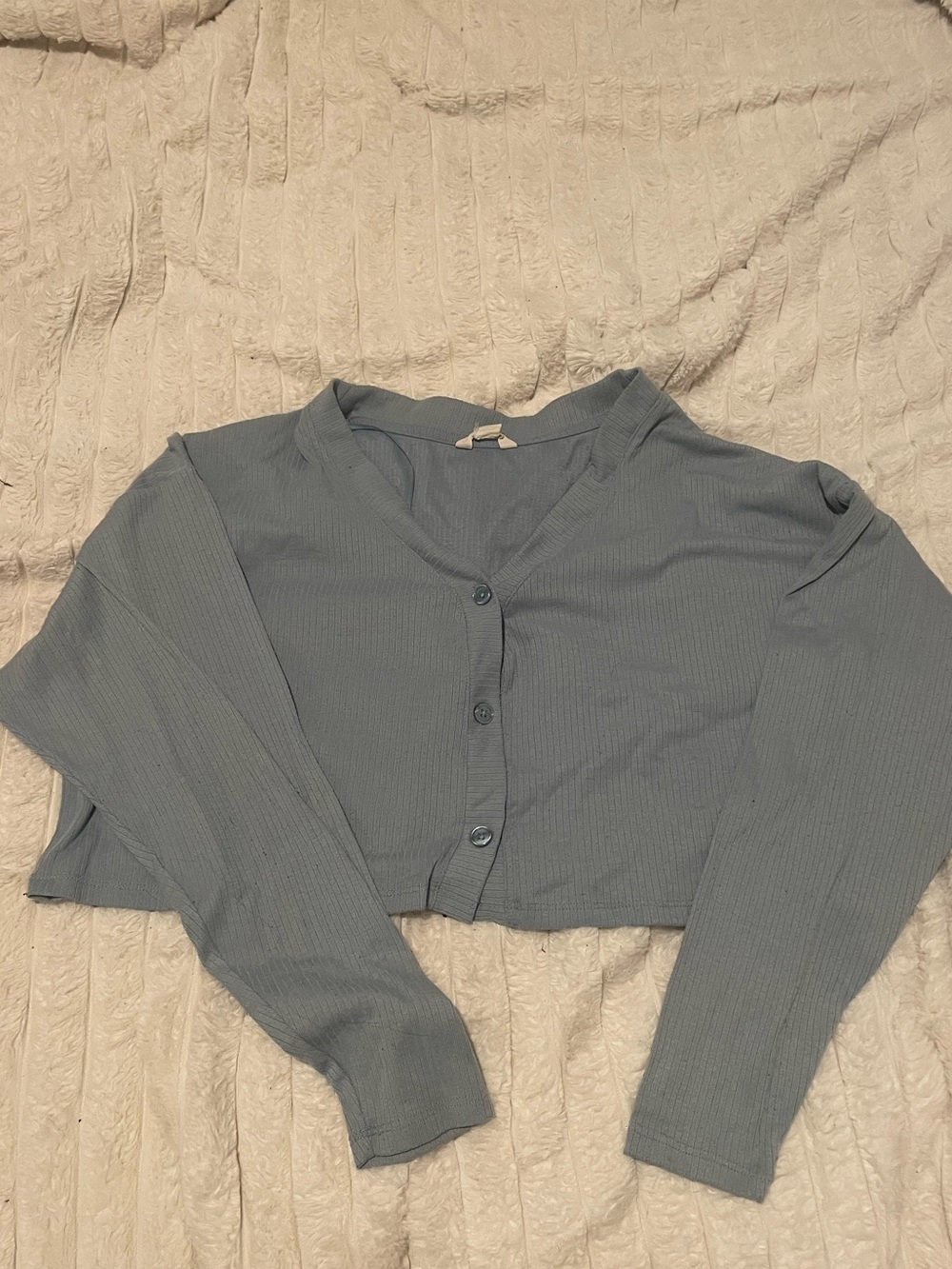 Cropped Aeropostale ribbed V neck cardigan - Blue